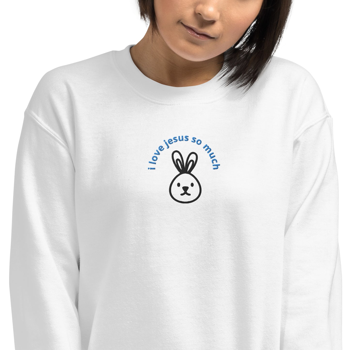 Christian Sweater Bunny "I Love Jesus So Much"